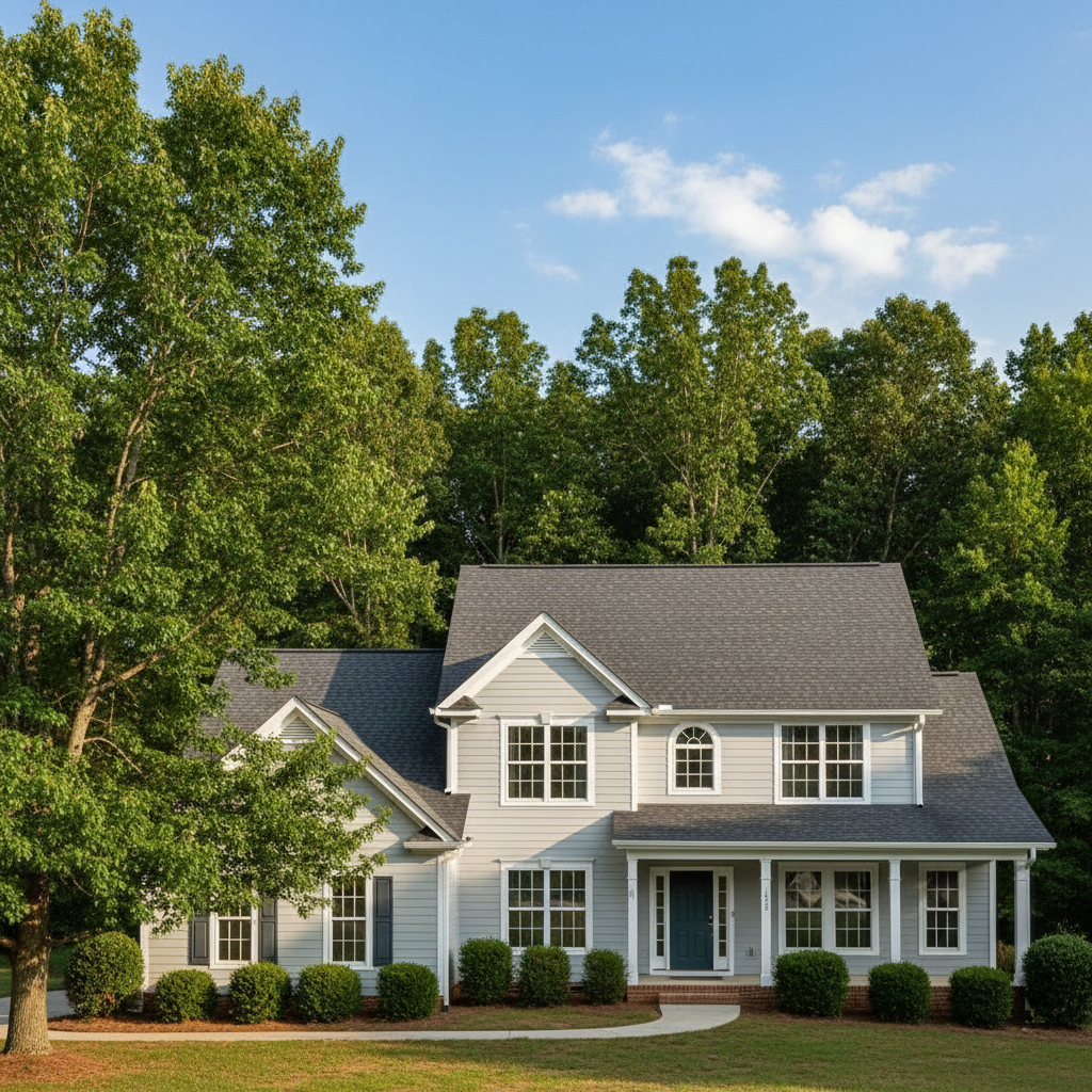 Completed storm damage repair work at a residential property in Louisburg, NC
