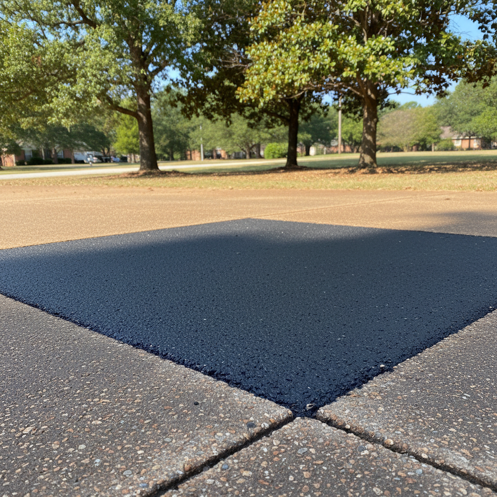 Completed asphalt repair work at a residential property in Birmingham, AL