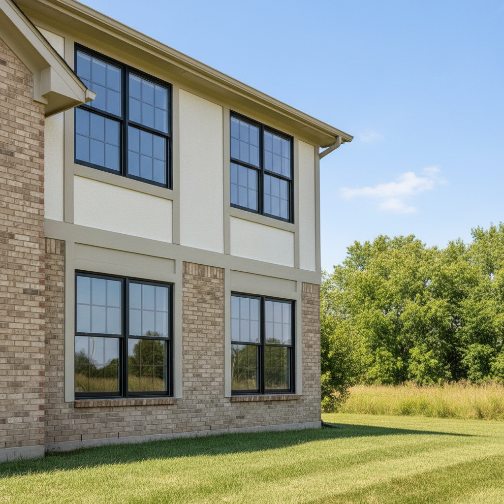 Completed commercial window installation work at a residential property in Pittsburg, KS