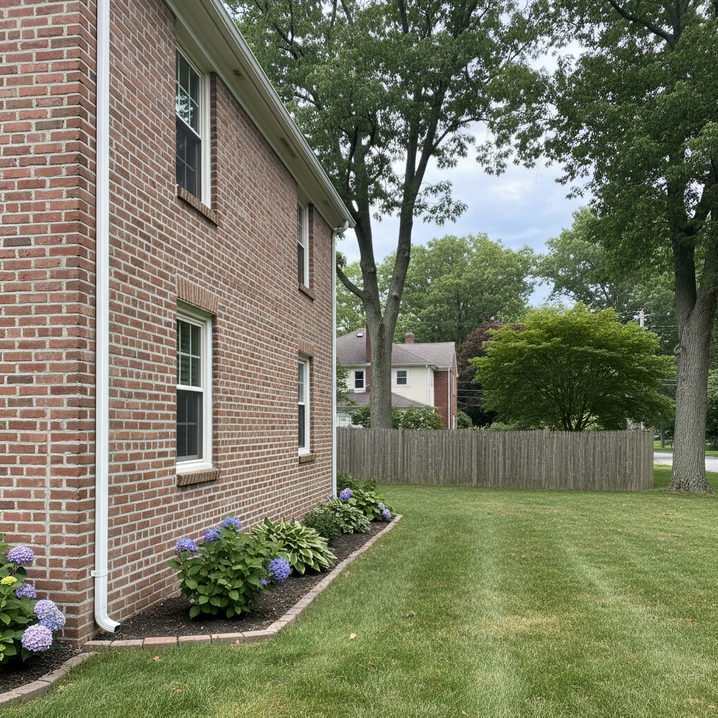 Completed tuckpointing work at a residential property in Lexington, MA