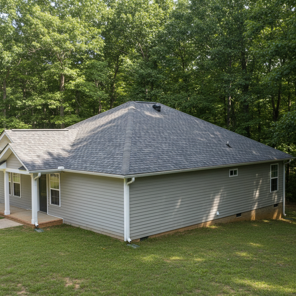 Completed new construction roofing work at a residential property in Louisburg, NC