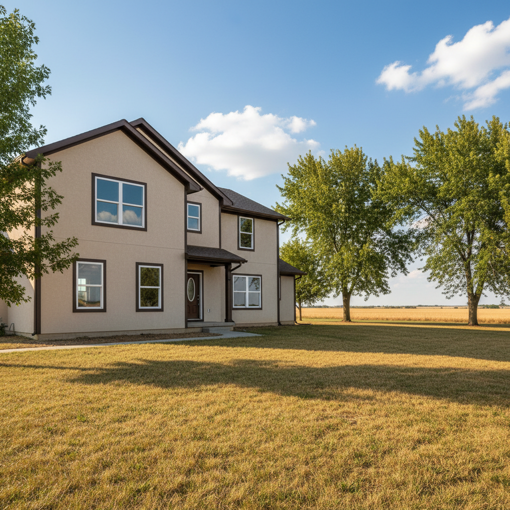 Completed window installation work at a residential property in Great Bend, KS