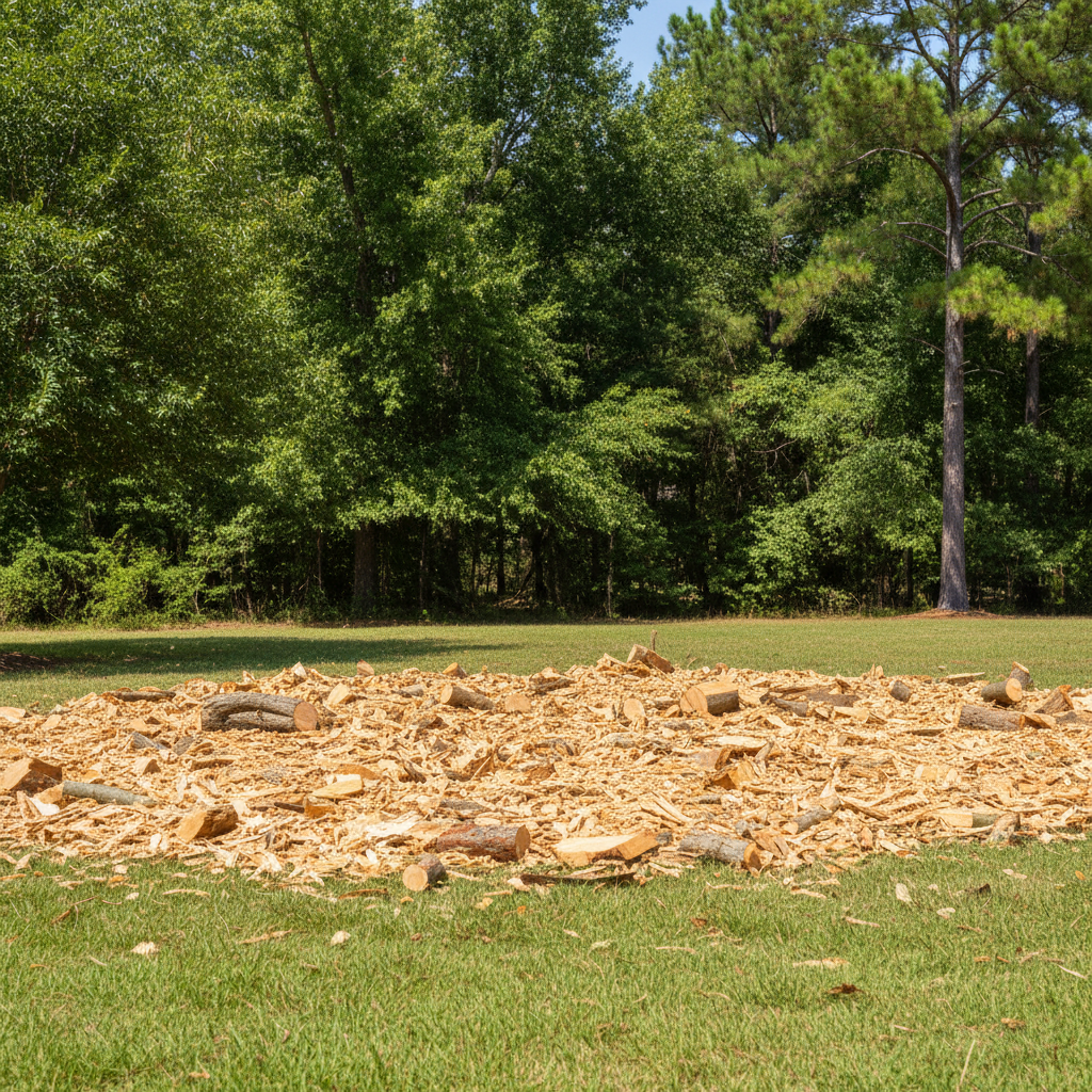 Completed emergency tree removal work at a residential property in Huffman, TX