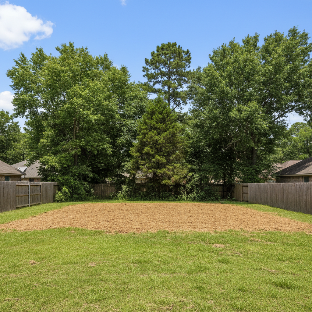 Completed tree removal work at a residential property in Huffman, TX