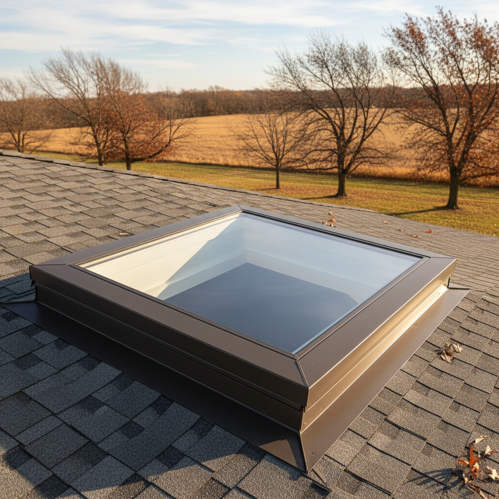 Completed skylight installation work at a residential property in Pittsburg, KS
