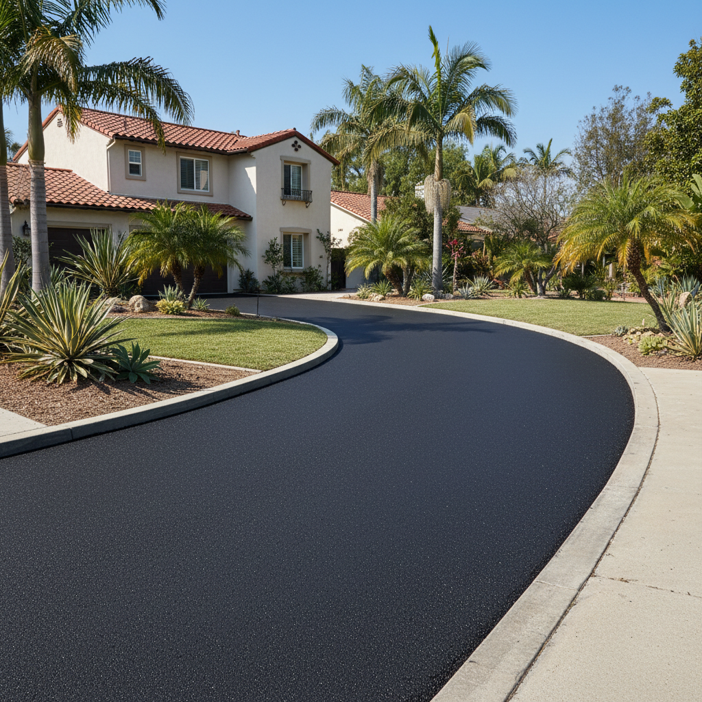 Completed residential asphalt work at a residential property in Los Angeles, CA