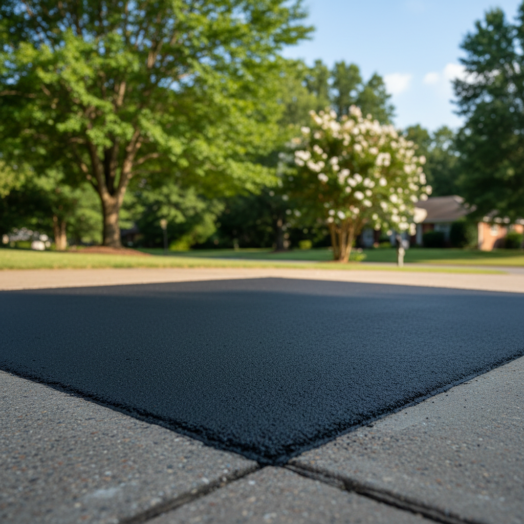 Completed asphalt patching work at a residential property in Montgomery, AL