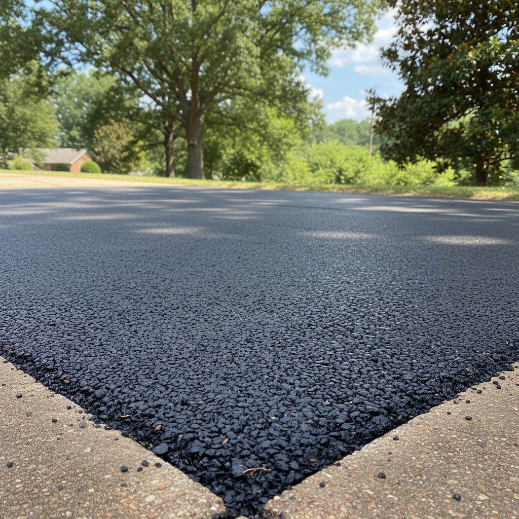 Completed asphalt repair work at a residential property in Birmingham, AL