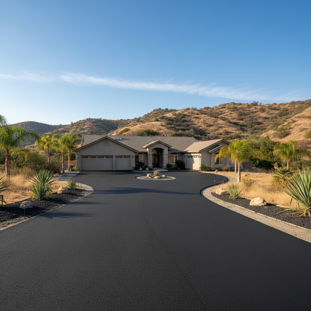 Completed commercial asphalt work at a residential property in Banning, CA