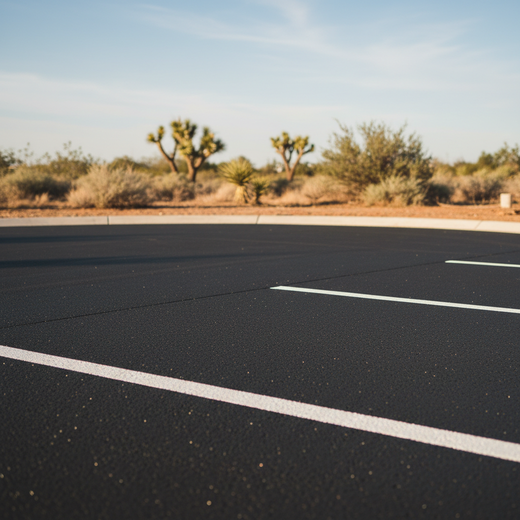 Completed asphalt striping work at a residential property in Banning, CA