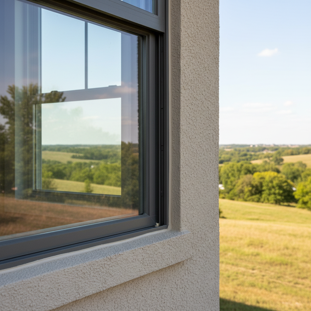 Completed commercial window installation work at a residential property in Pittsburg, KS