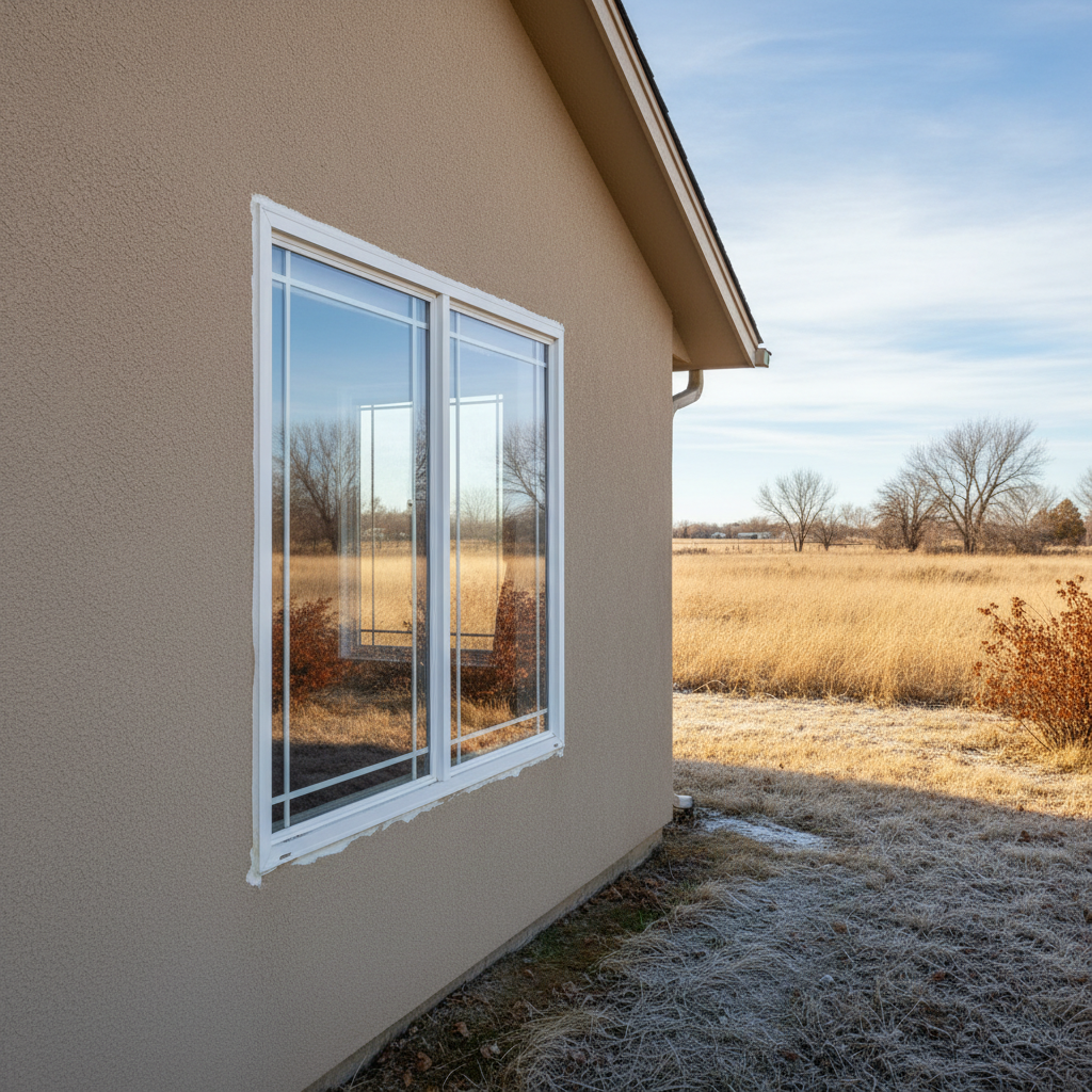 Completed window installation work at a residential property in Great Bend, KS