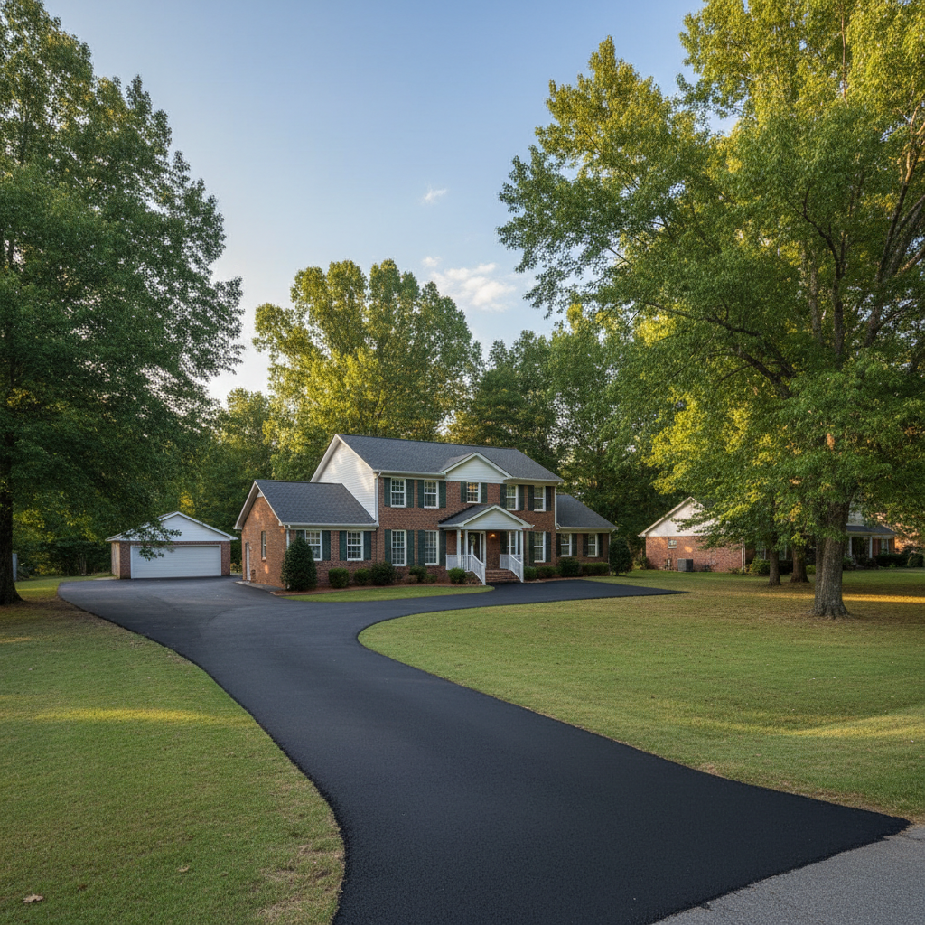 Completed commercial asphalt work at a residential property in Tuscaloosa, AL