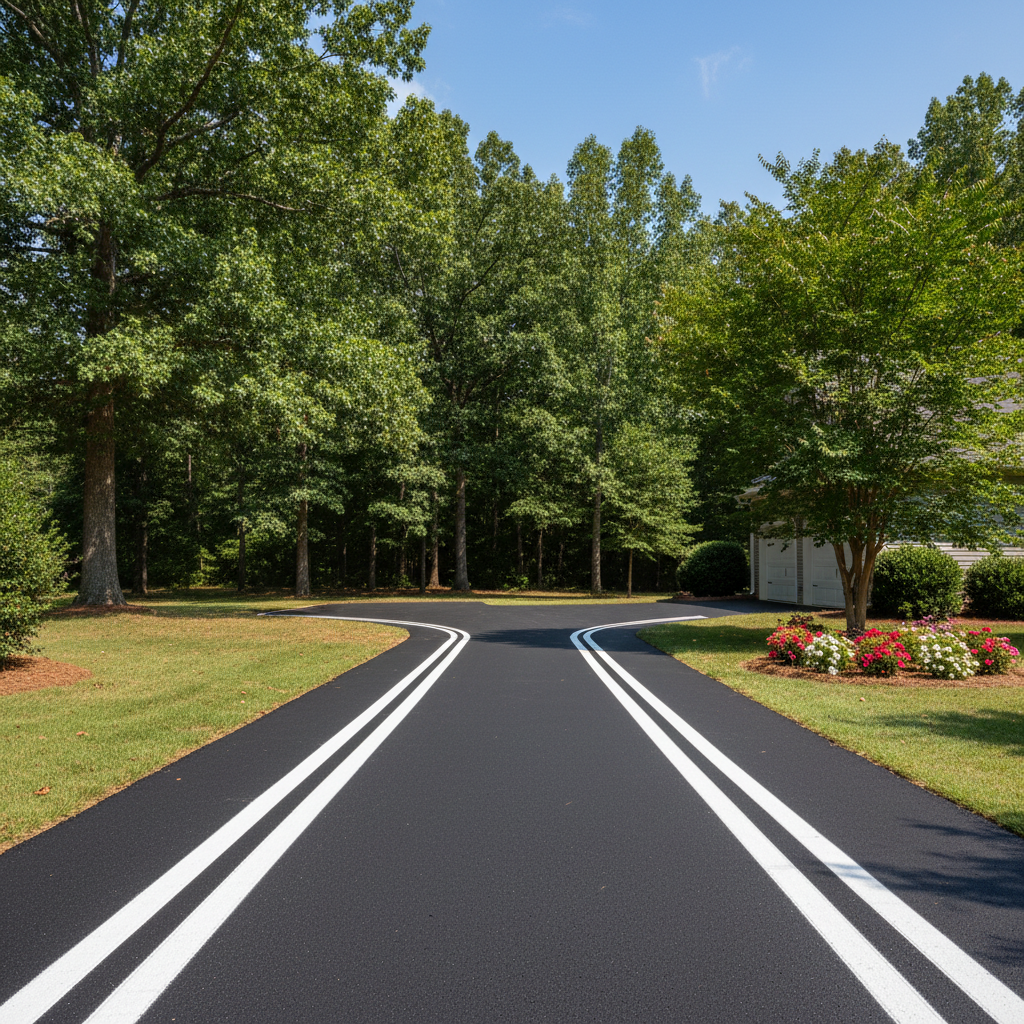 Completed asphalt striping work at a residential property in Montgomery, AL