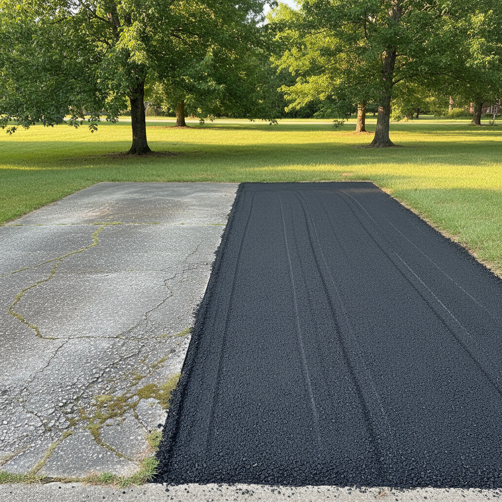 Completed asphalt milling work at a residential property in Birmingham, AL