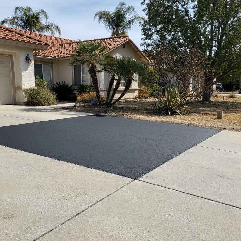 Completed asphalt patching work at a residential property in Los Angeles, CA