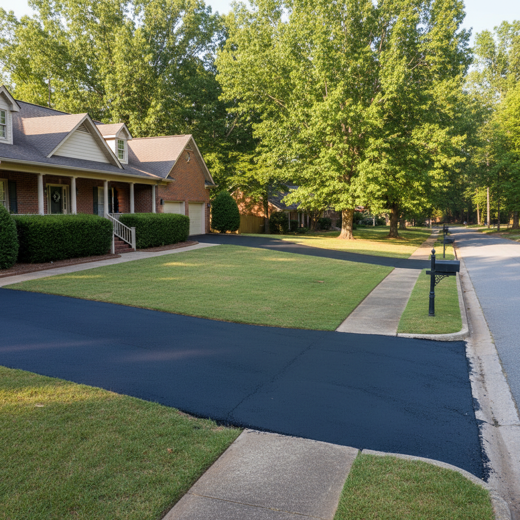 Completed slurry coating work at a residential property in Tuscaloosa, AL