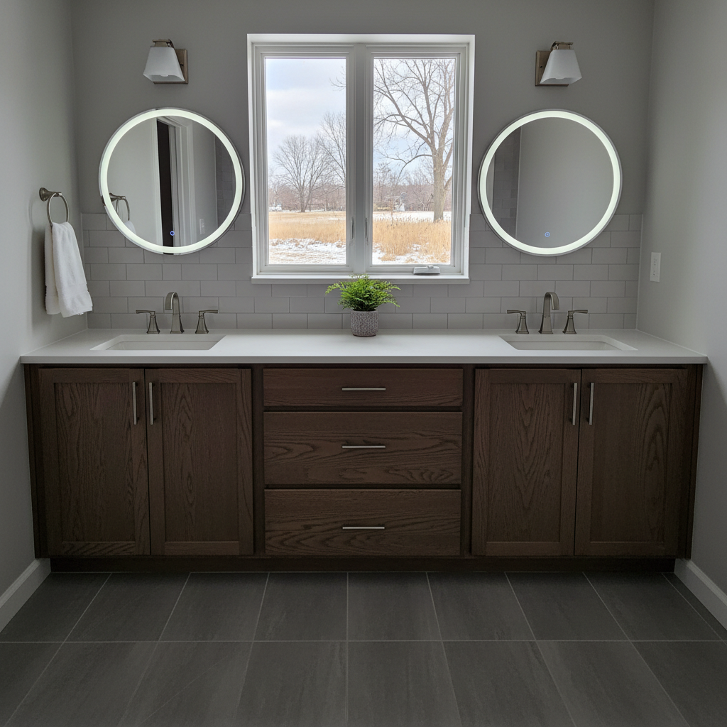 Completed vanity and sink installation work at a residential property in Rockford, IL
