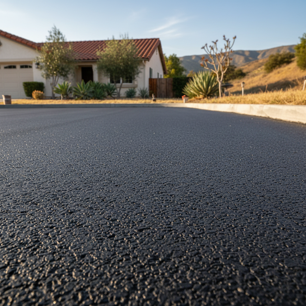 Completed asphalt milling work at a residential property in Los Angeles, CA