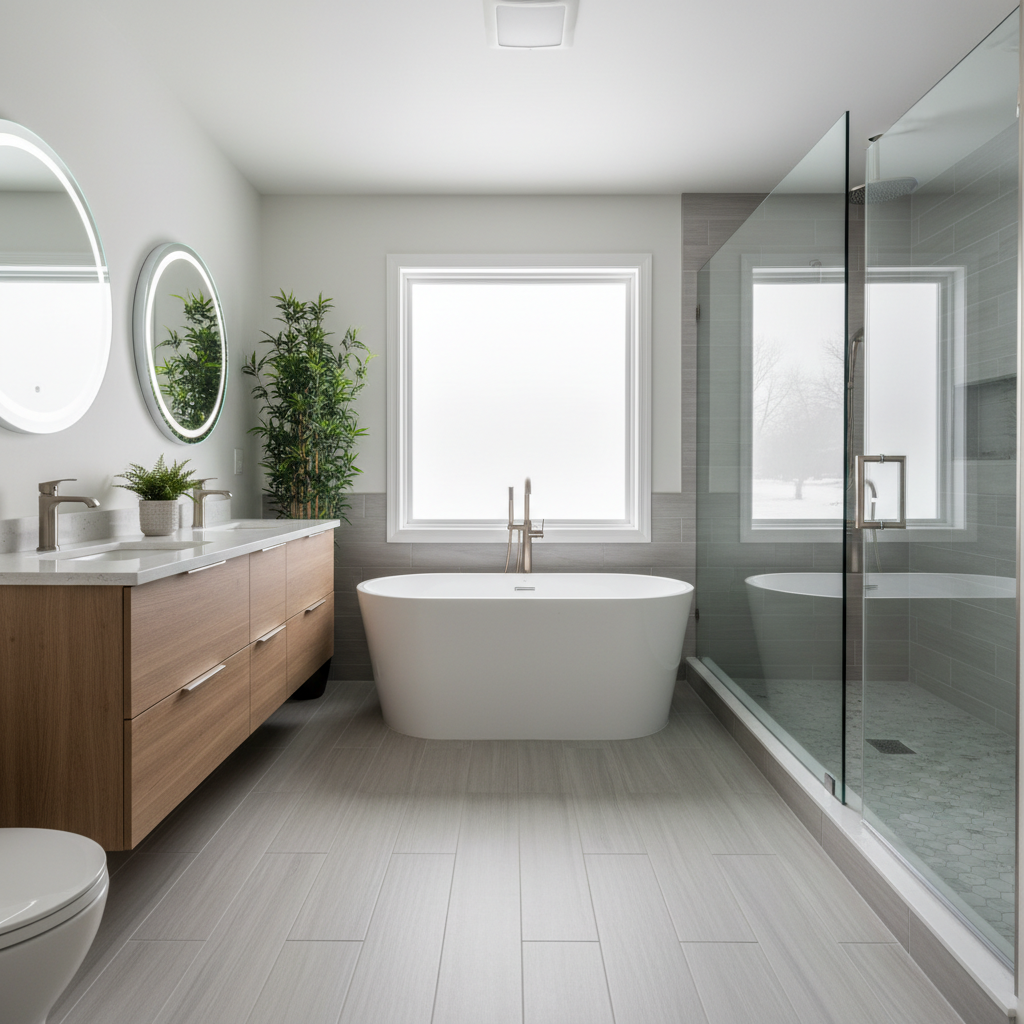 Completed bathroom modernization work at a residential property in Rockford, IL