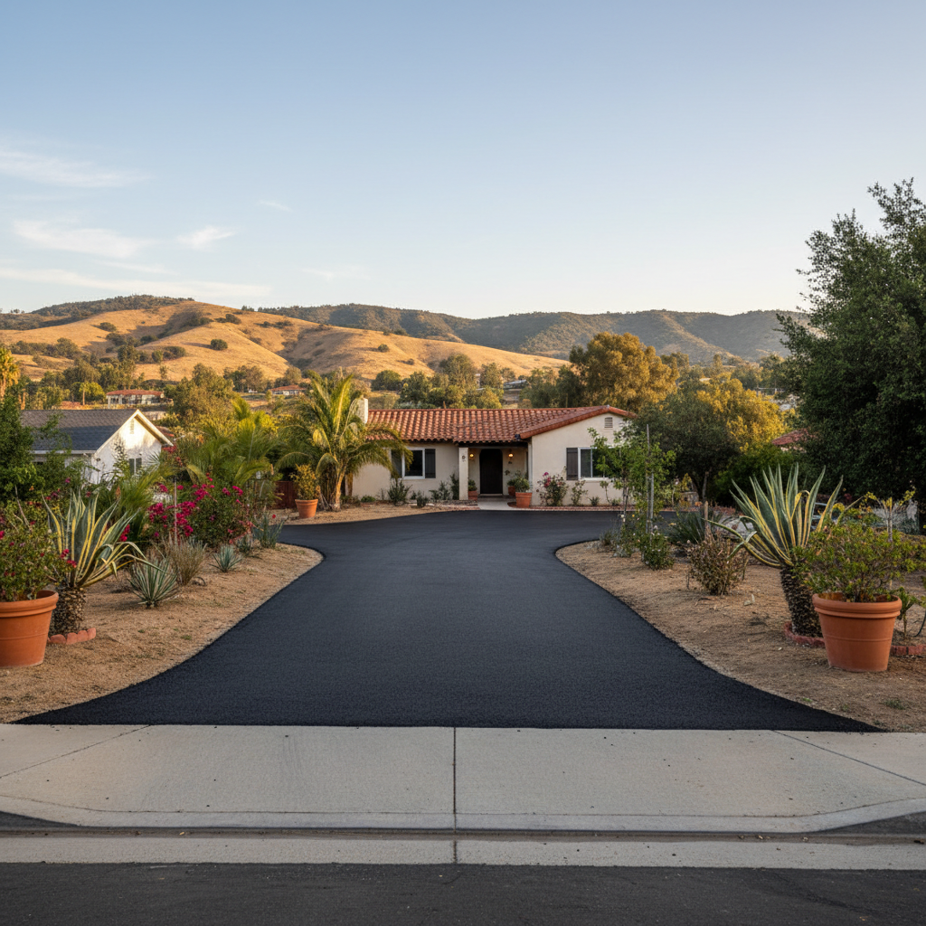 Completed residential asphalt work at a residential property in Los Angeles, CA