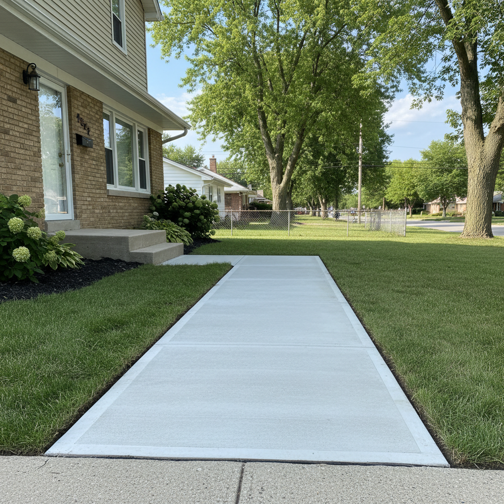 Completed concrete repair work at a residential property in Cicero, IL