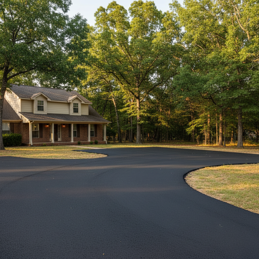 Completed parking lot paving work at a residential property in Temple, TX