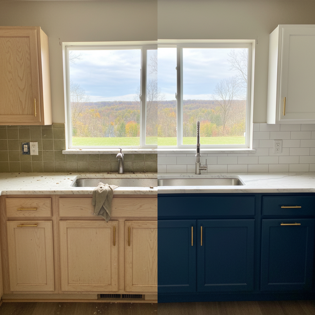 Completed countertop installation work at a residential property in Galena, IL