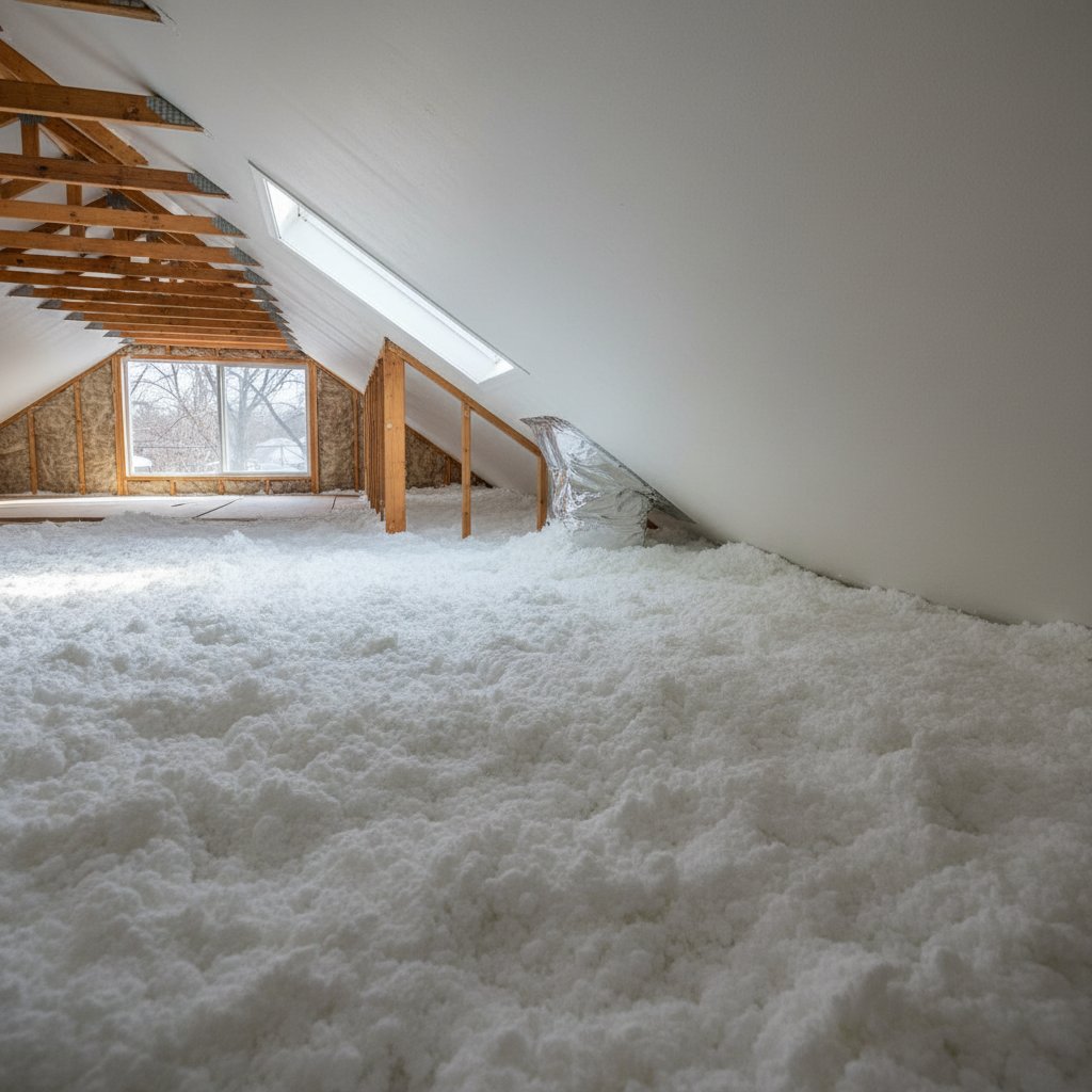 Completed insulation removal work at a residential property in Oak Park, IL