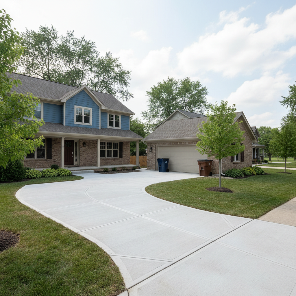 Completed concrete installation work at a residential property in Cicero, IL