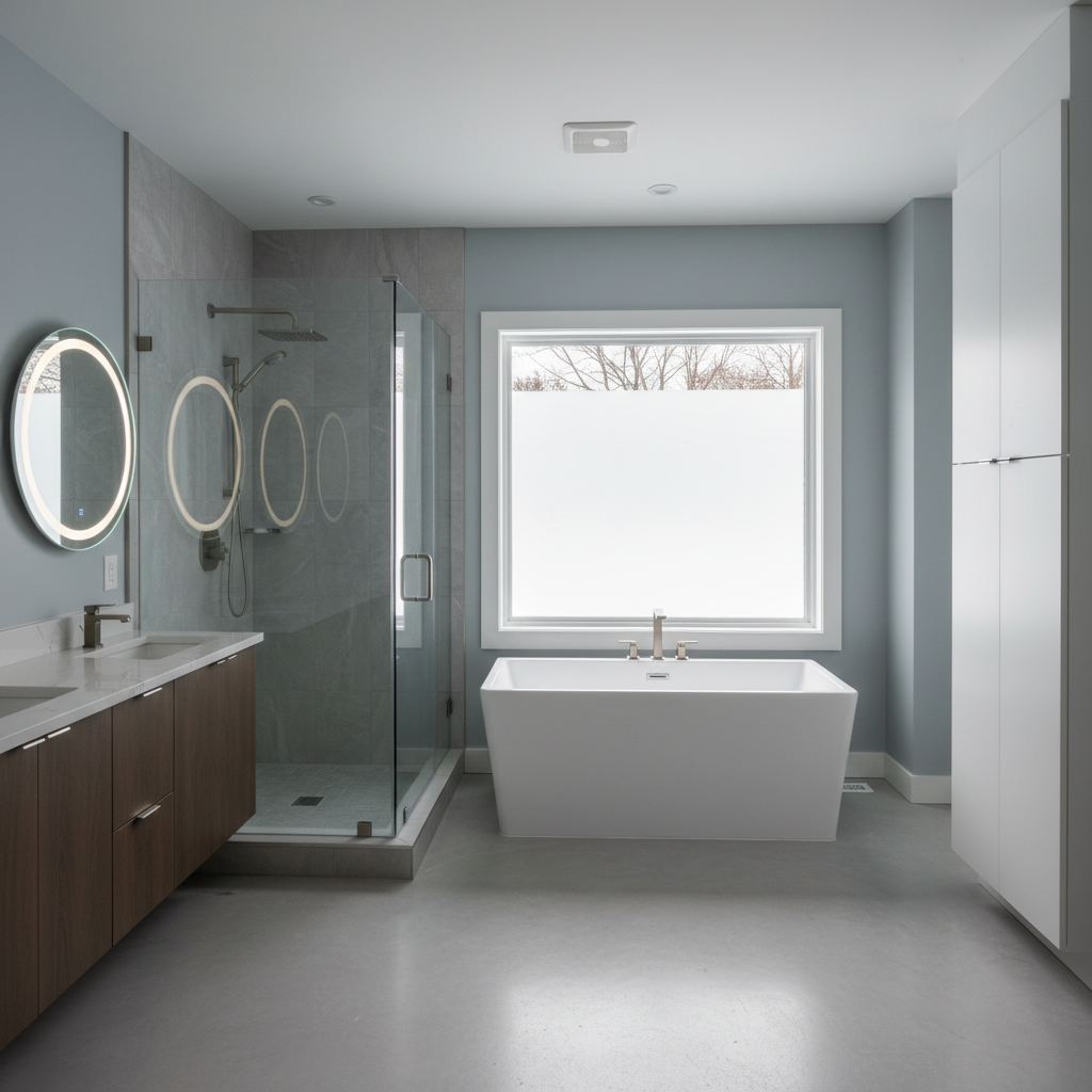 Completed bathroom expansion work at a residential property in Rockford, IL