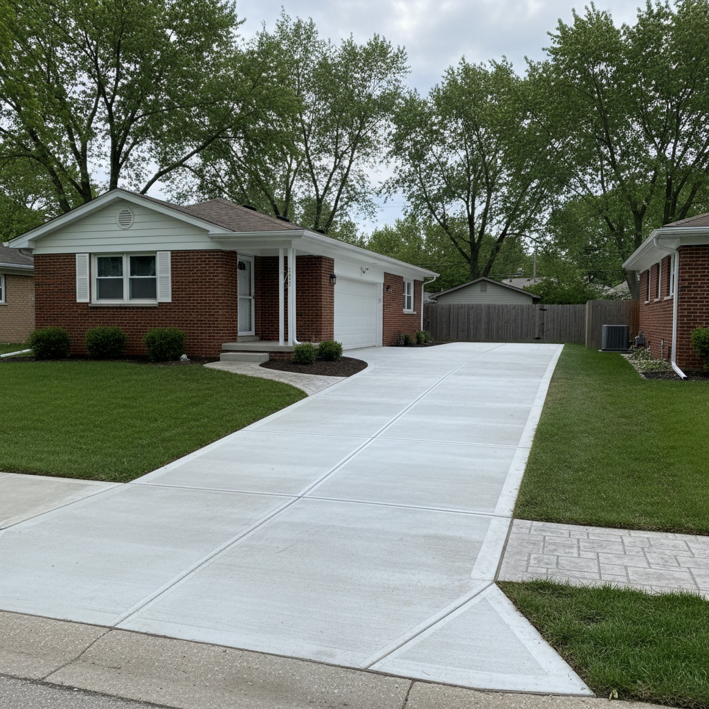 Completed concrete flatwork work at a residential property in Schaumburg, IL