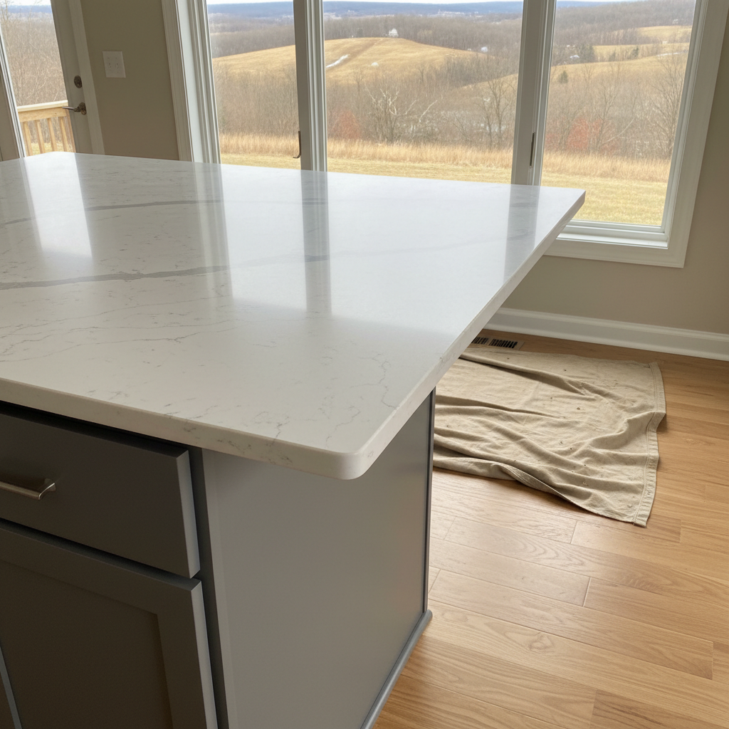 Completed kitchen island installation work at a residential property in Galena, IL
