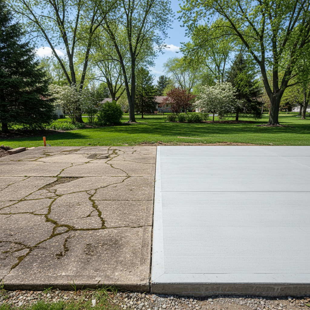 Completed concrete foundations work at a residential property in Schaumburg, IL
