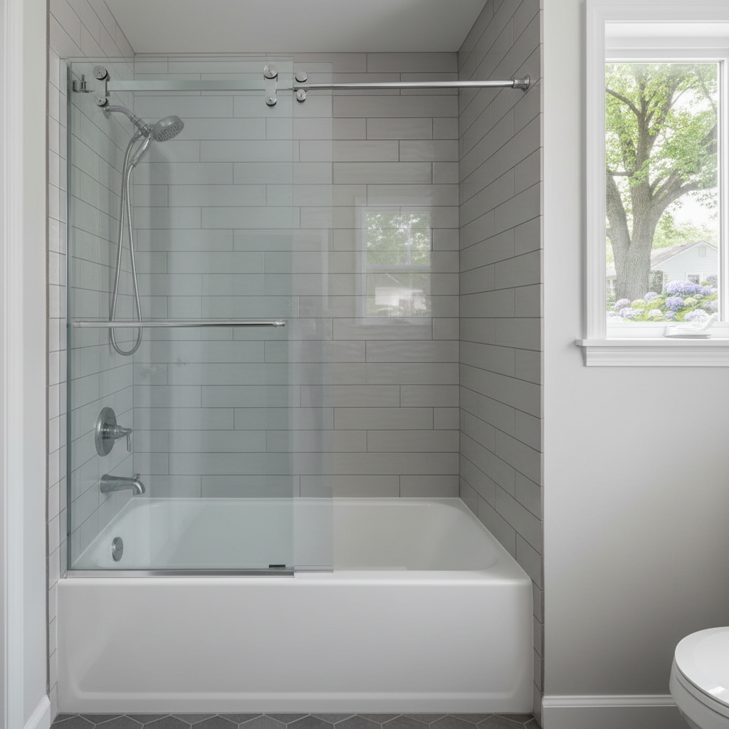 Completed bathtub and shower installation work at a residential property in Rockford, IL