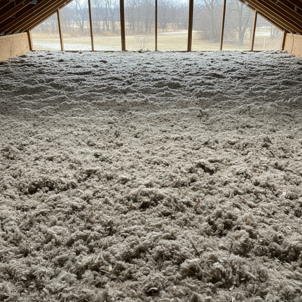 Completed attic insulation work at a residential property in Wheaton, IL