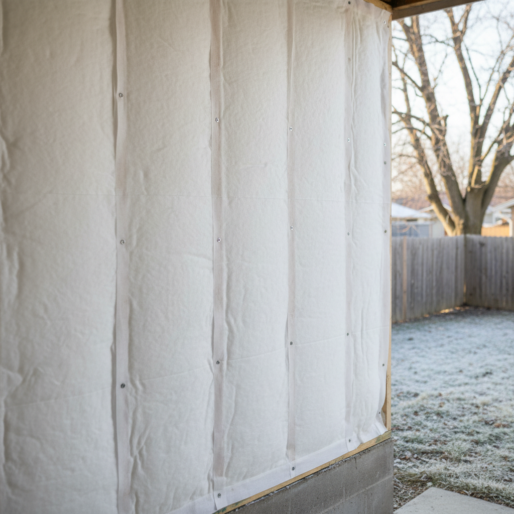Completed garage insulation work at a residential property in Des Plaines, IL