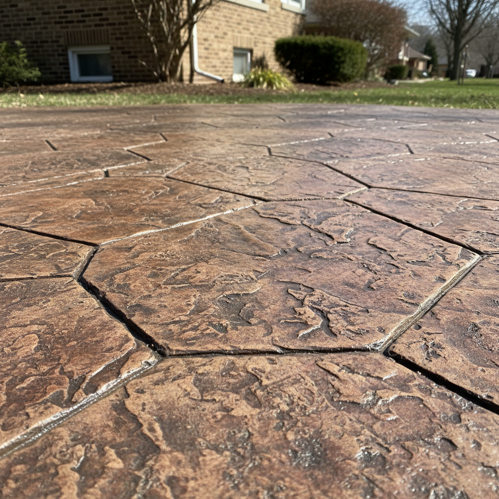 Completed decorative concrete work at a residential property in Cicero, IL