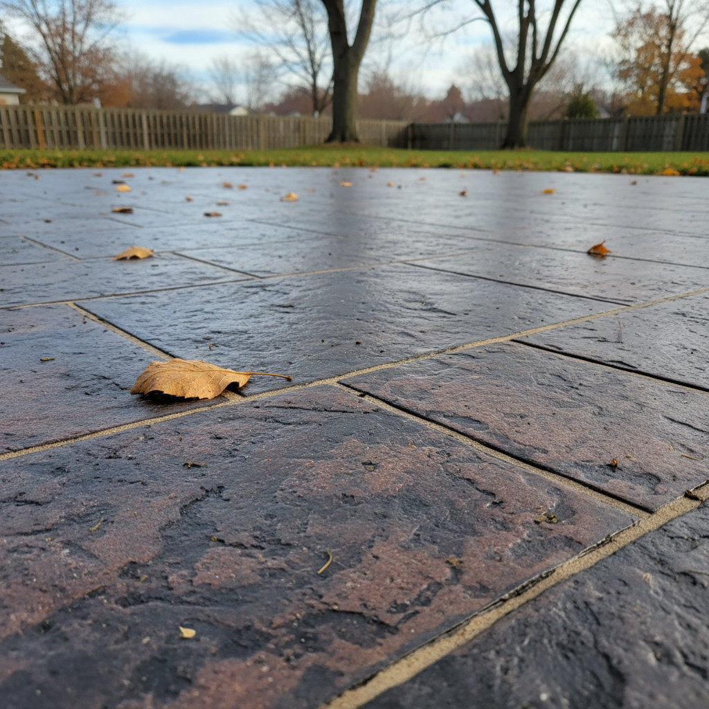 Completed decorative concrete work at a residential property in Schaumburg, IL