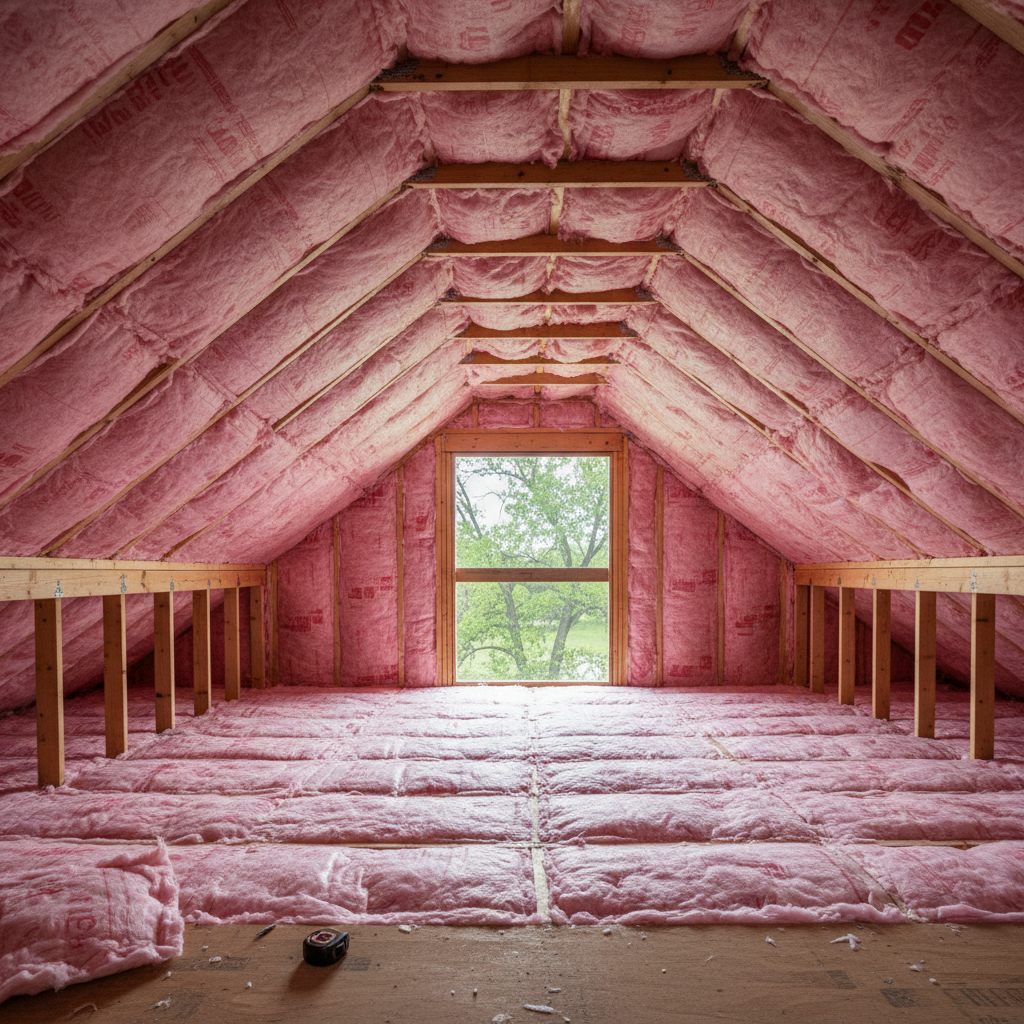 Completed batt insulation installation work at a residential property in Wheaton, IL