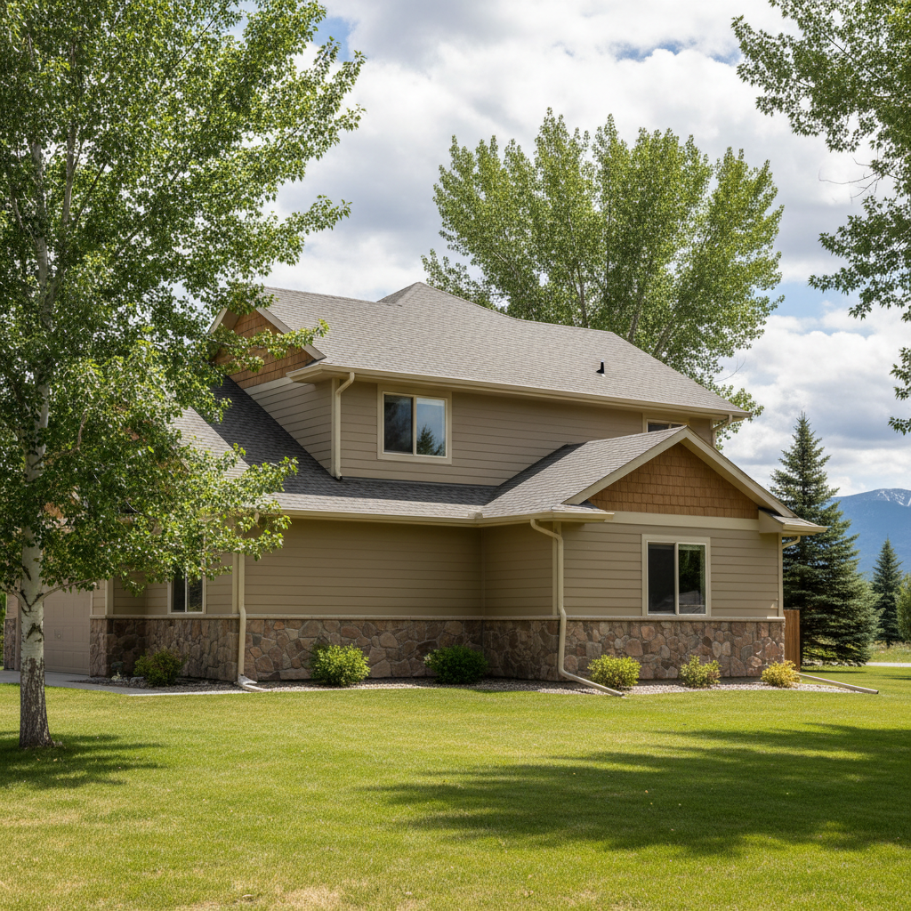 Completed gutter cleaning work at a residential property in Great Falls, MT