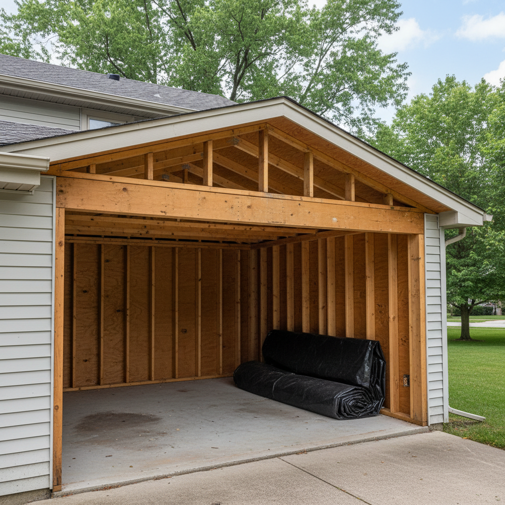Completed insulation removal work at a residential property in Wheaton, IL