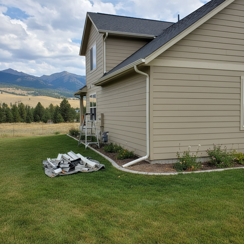 Completed gutter repair work at a residential property in Great Falls, MT