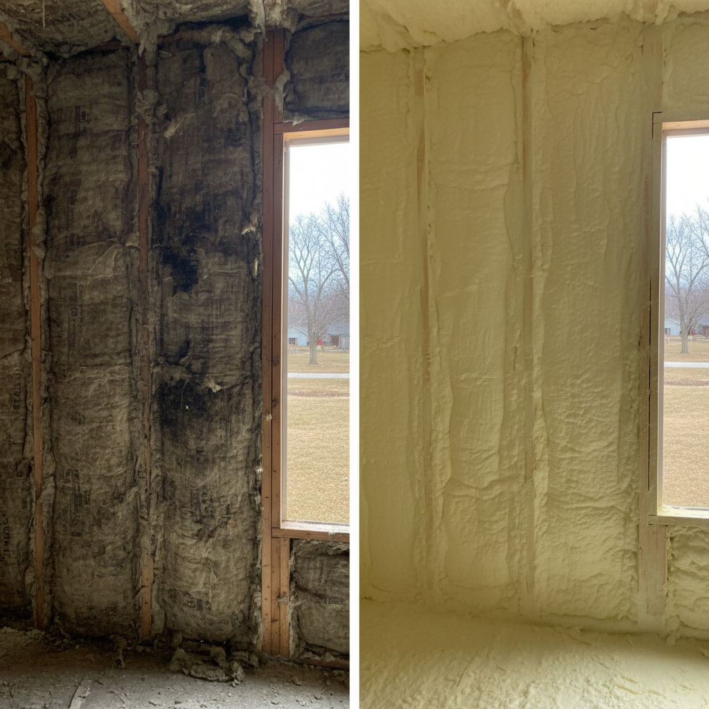Completed closed cell spray foam work at a residential property in Arlington Heights, IL