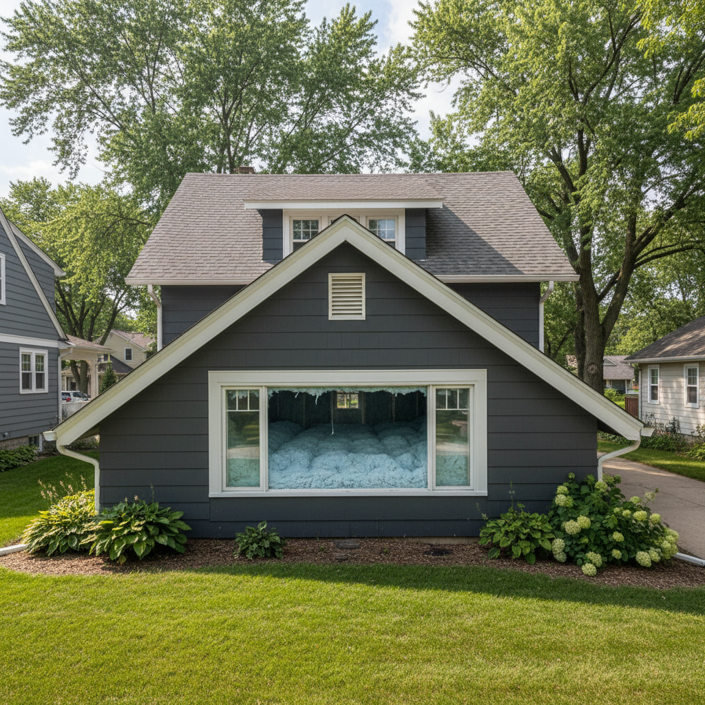 Completed attic insulation work at a residential property in Wheaton, IL