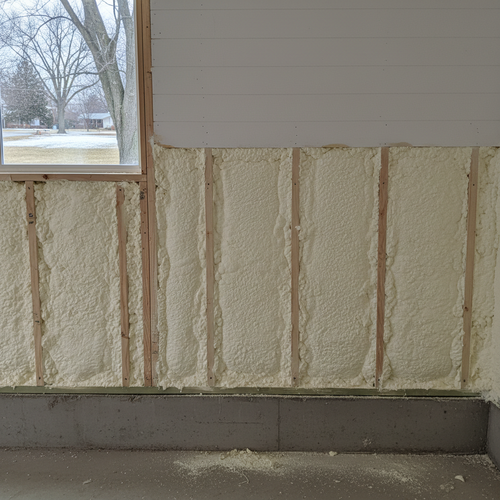 Completed garage insulation work at a residential property in Wheaton, IL