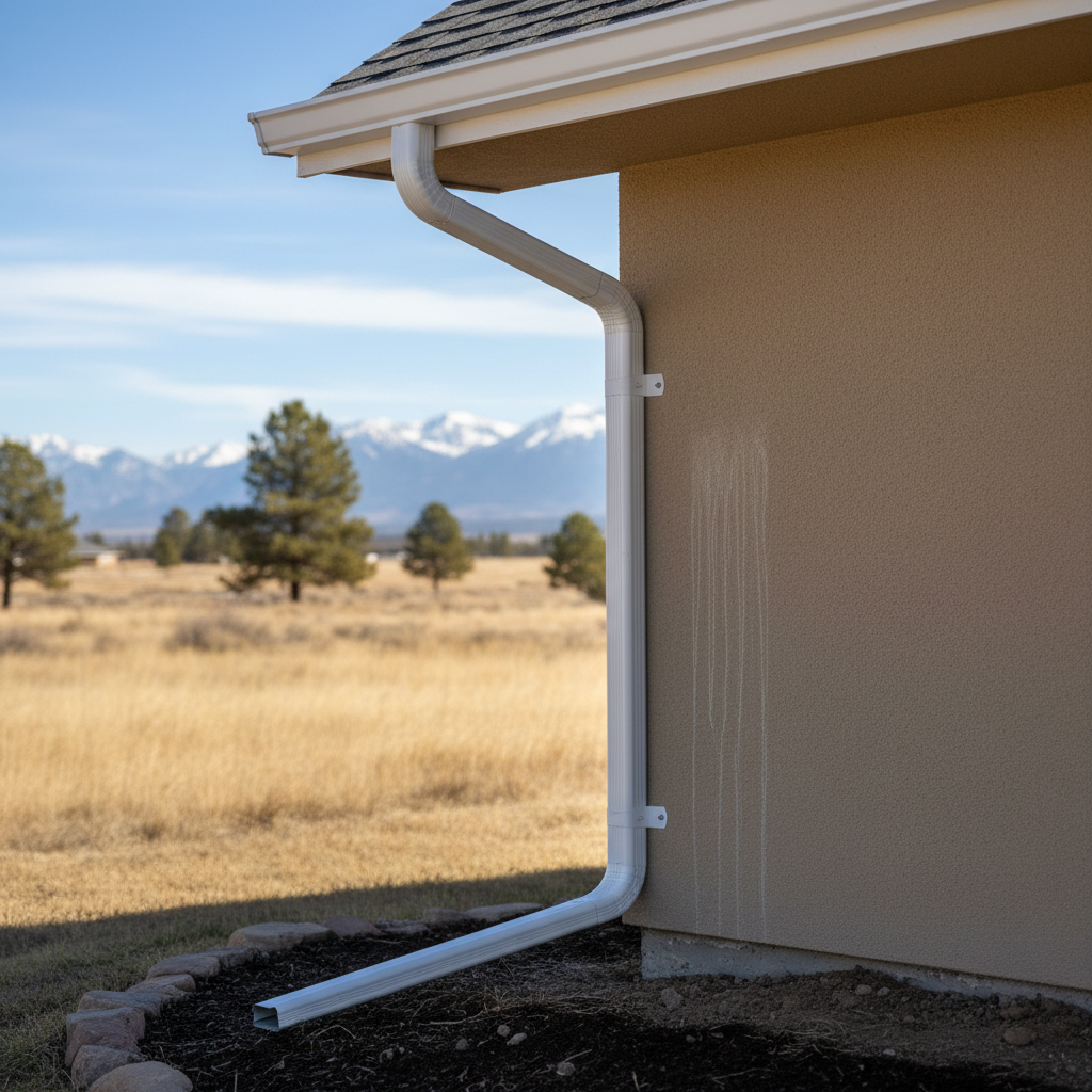 Completed downspout installation work at a residential property in Great Falls, MT