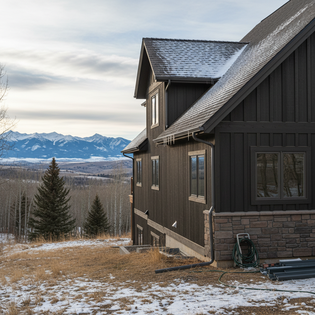 Completed gutter installation work at a residential property in Great Falls, MT