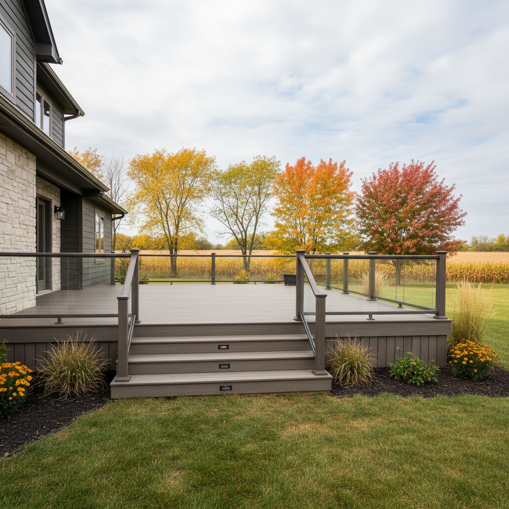 Completed trex decks work at a residential property in Fremont, NE