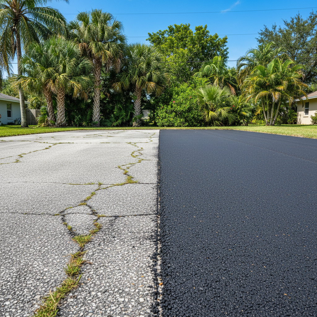 Completed commercial asphalt work at a residential property in Sunrise, FL